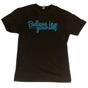 Believe In Yourself | Soft Poly/Cotton Unisex Tee | Black | Teal
